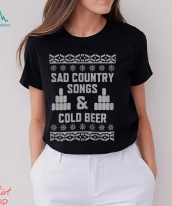 Sad Country Songs & Cold Beer Ugly Christmas Shirt