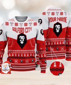 Salford City 3D Ugly Christmas Sweater Christmas Holiday Gift Custom Name For Men And Women