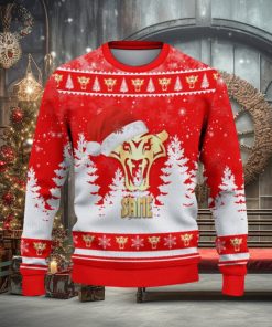 Same Logo Wearing Santa Hat Trending Christmas Gift AOP Ugly Christmas Sweater Men Women Winter Gift