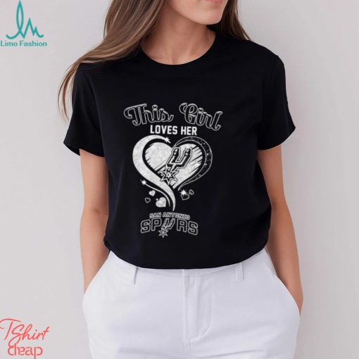 San Antonio Spurs basketball this girl loves her San Antonio Spurs hearts logo shirt