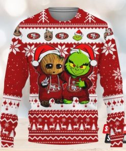 San Francisco 49Ers Baby Groot And Grinch Best Friends Ugly Christmas Sweaters