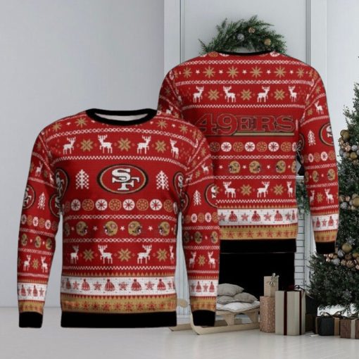 San Francisco 49Ers Reindeers Parttern Ugly Christmas Sweaters