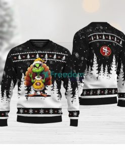 San Francisco 49ers Black Grinch Turkey Disguise Thankgiving Ugly Xmas Sweater Gift Holidays