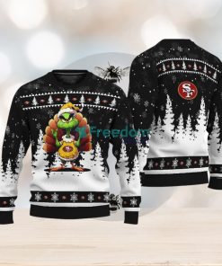 San Francisco 49ers Black Grinch Turkey Disguise Thankgiving Ugly Xmas Sweater Gift Holidays