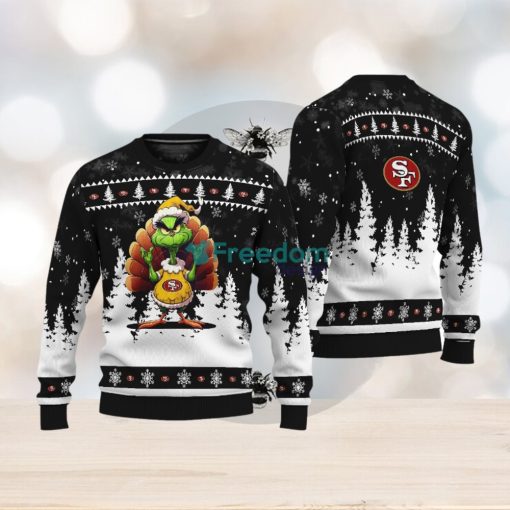 San Francisco 49ers Black Grinch Turkey Disguise Thankgiving Ugly Xmas Sweater Gift Holidays