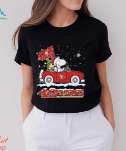 San Francisco 49ers Christmas X Peanuts Snoopy And Woodstock On Car Shirt