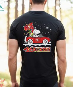 San Francisco 49ers Christmas X Peanuts Snoopy And Woodstock On Car Shirt