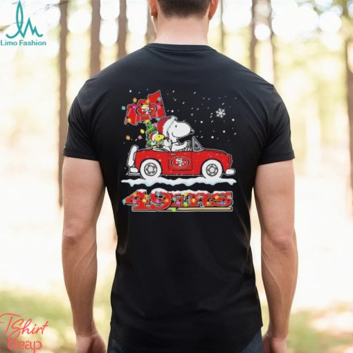 San Francisco 49ers Christmas X Peanuts Snoopy And Woodstock On Car Shirt