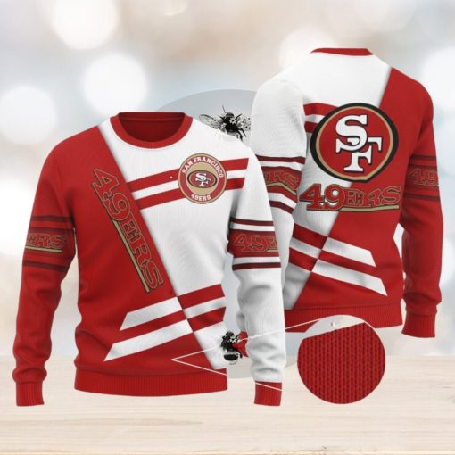 San Francisco 49ers Sweater All Over Print 3D Red White Ugly Christmas Sweater