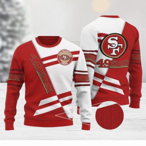 San Francisco 49ers Sweater All Over Print 3D Red White Ugly Christmas Sweater