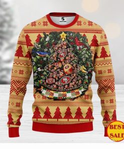 San Francisco 49ers Ugly Christmas Sweater Ball Pine Tree Christmas