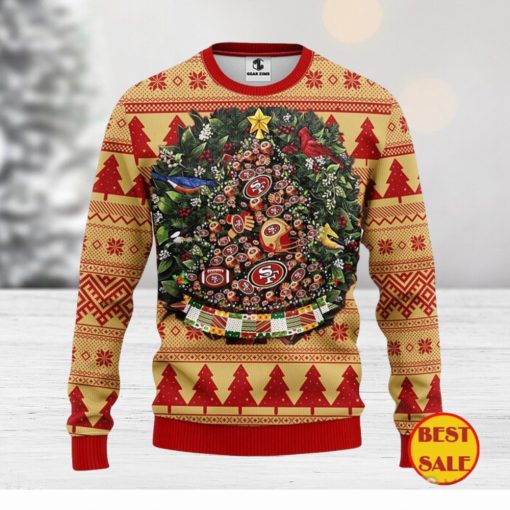 San Francisco 49ers Ugly Christmas Sweater Ball Pine Tree Christmas