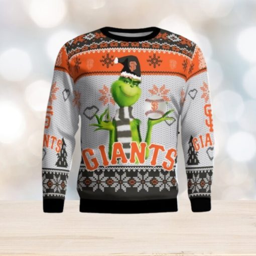 San Francisco Giants Grinch Snowflake Pattern Ugly Sweater Christmas