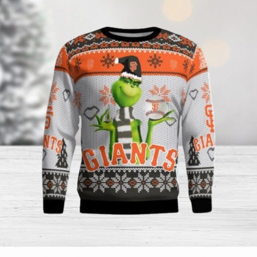 San Francisco Giants Grinch Snowflake Pattern Ugly Sweater Christmas