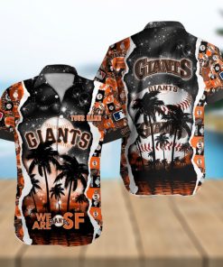 San Francisco Giants MLB Logo Coconut Pattern Hawaiian Shirt Personalized Name