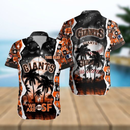 San Francisco Giants MLB Logo Coconut Pattern Hawaiian Shirt Personalized Name