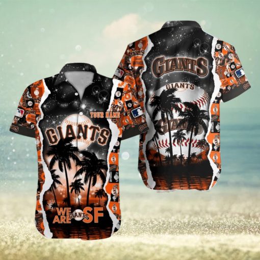 San Francisco Giants MLB Logo Coconut Pattern Hawaiian Shirt Personalized Name