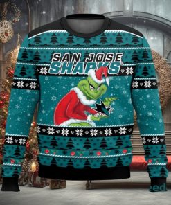 San Jose Sharks Grinch AOP Ugly Christmas Sweater Christmas Gift For Men And Women