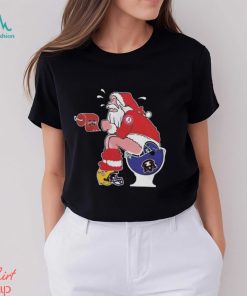 Santa Alabama Crimson Tide Make Shit Auburn Tigers Mississippi State And Lsu Tigers Helmets Christmas T Shirt