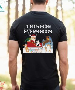 Santa All Christmas Cats Cats Funny Men Kids Family T shirt