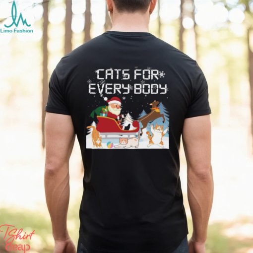 Santa All Christmas Cats Cats Funny Men Kids Family T shirt