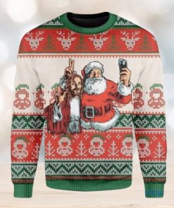 Santa And Jesus Christmas Personalized Unisex 3D Ugly Sweater