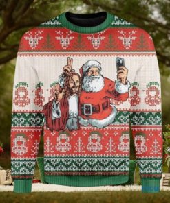 Santa And Jesus Christmas Personalized Unisex 3D Ugly Sweater