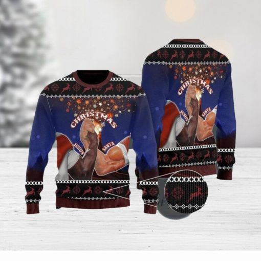 Santa And Jesus Christmas Ugly Christmas Sweater Gifts For Christian Families