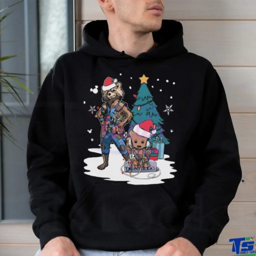 Santa Baby Groot And Rocket Christmas Shirt