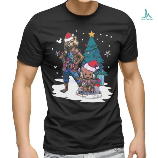 Santa Baby Groot And Rocket Christmas Shirt