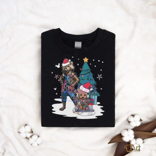 Santa Baby Groot And Rocket Christmas Shirt