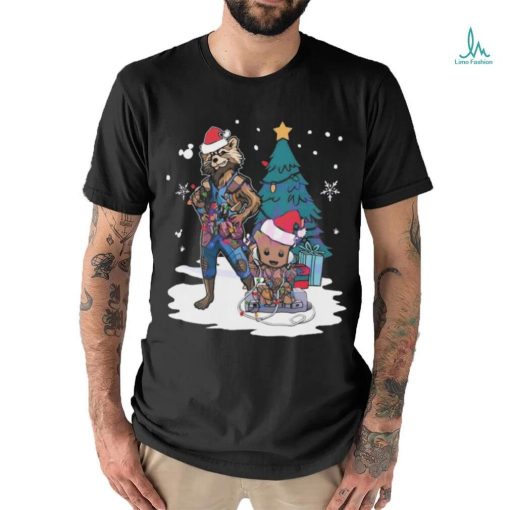 Santa Baby Groot And Rocket Christmas Shirt