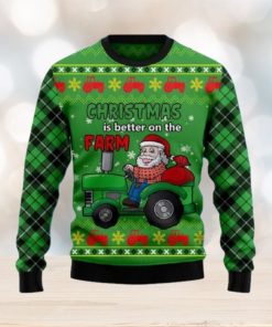 Santa Christmas Is Better On The Farm Ugly Christmas Sweater