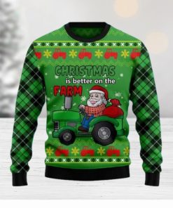 Santa Christmas Is Better On The Farm Ugly Christmas Sweater