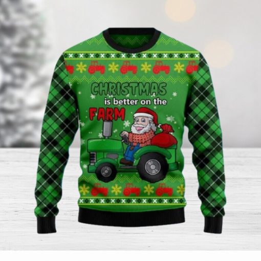 Santa Christmas Is Better On The Farm Ugly Christmas Sweater