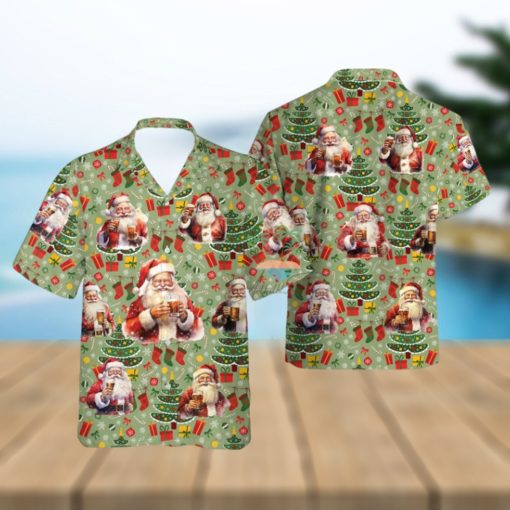 Santa Claus Beer Hawaiian Shirt, Santa Drinking Hawaii Shirts