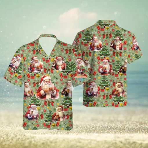 Santa Claus Beer Hawaiian Shirt, Santa Drinking Hawaii Shirts