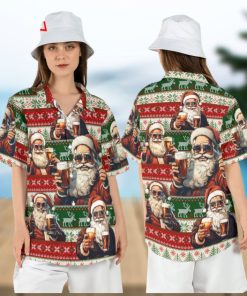 Santa Claus Beer Ugly Christmas Hawaiian Shirt