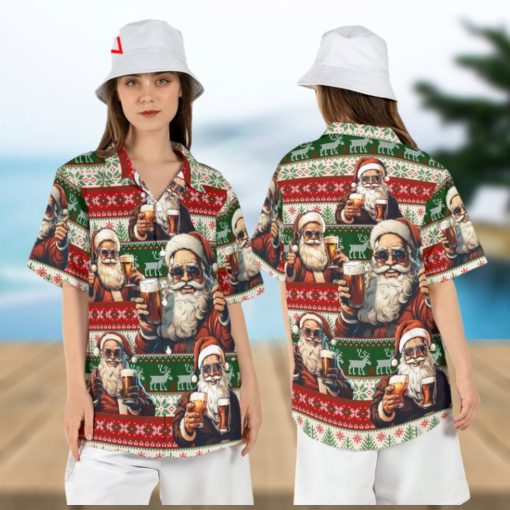 Santa Claus Beer Ugly Christmas Hawaiian Shirt