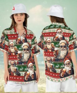 Santa Claus Beer Ugly Christmas Hawaiian Shirt