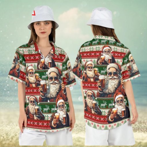 Santa Claus Beer Ugly Christmas Hawaiian Shirt