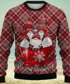 Santa Claus Checkered Print Casual Crew Neck Christmas Ugly Sweater