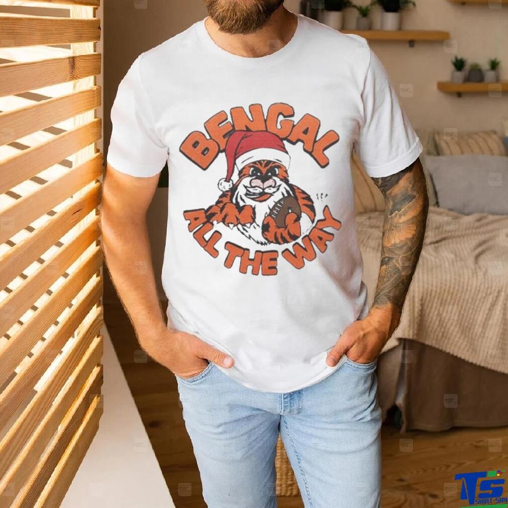 Santa Claus Cincinnati Bengals Bengal All The Way Christmas shirt Santa Claus Cincinnati Bengals Bengal All The Way Christmas shirt