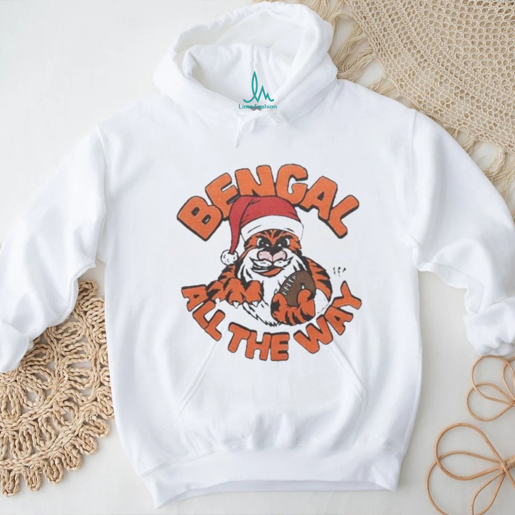 Santa Claus Cincinnati Bengals Bengal All The Way Christmas shirt Santa Claus Cincinnati Bengals Bengal All The Way Christmas shirt