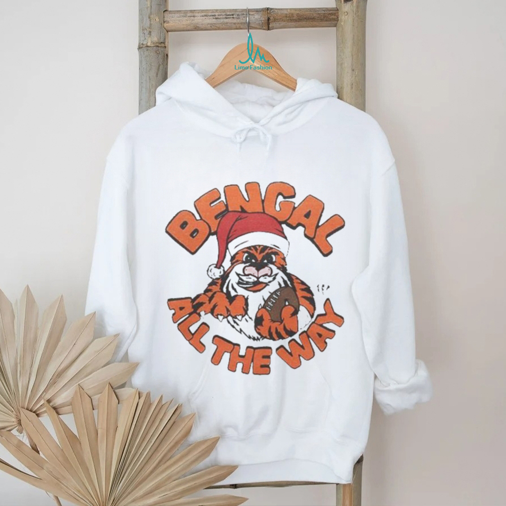 Santa Claus Cincinnati Bengals Bengal All The Way Christmas shirt Santa Claus Cincinnati Bengals Bengal All The Way Christmas shirt