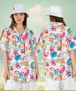 Santa Claus Flamingo Hawaiian Shirt