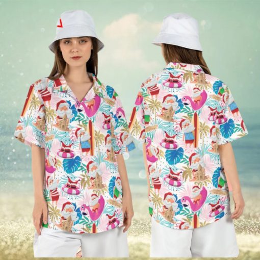 Santa Claus Flamingo Hawaiian Shirt