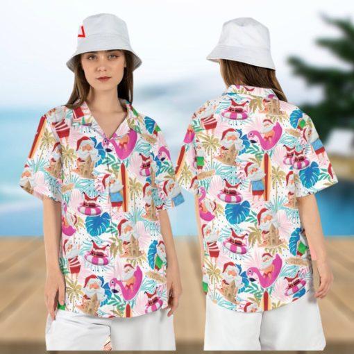 Santa Claus Flamingo Hawaiian Shirt