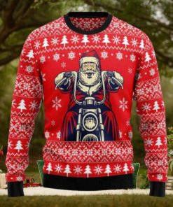 Santa Claus Ride A Motorcycle Ugly Christmas Sweater