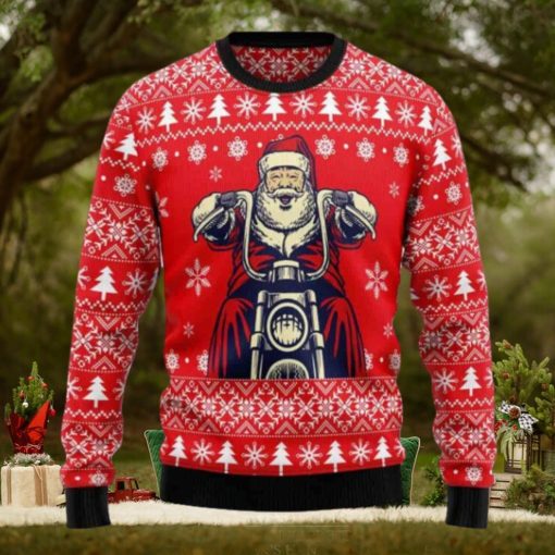 Santa Claus Ride A Motorcycle Ugly Christmas Sweater